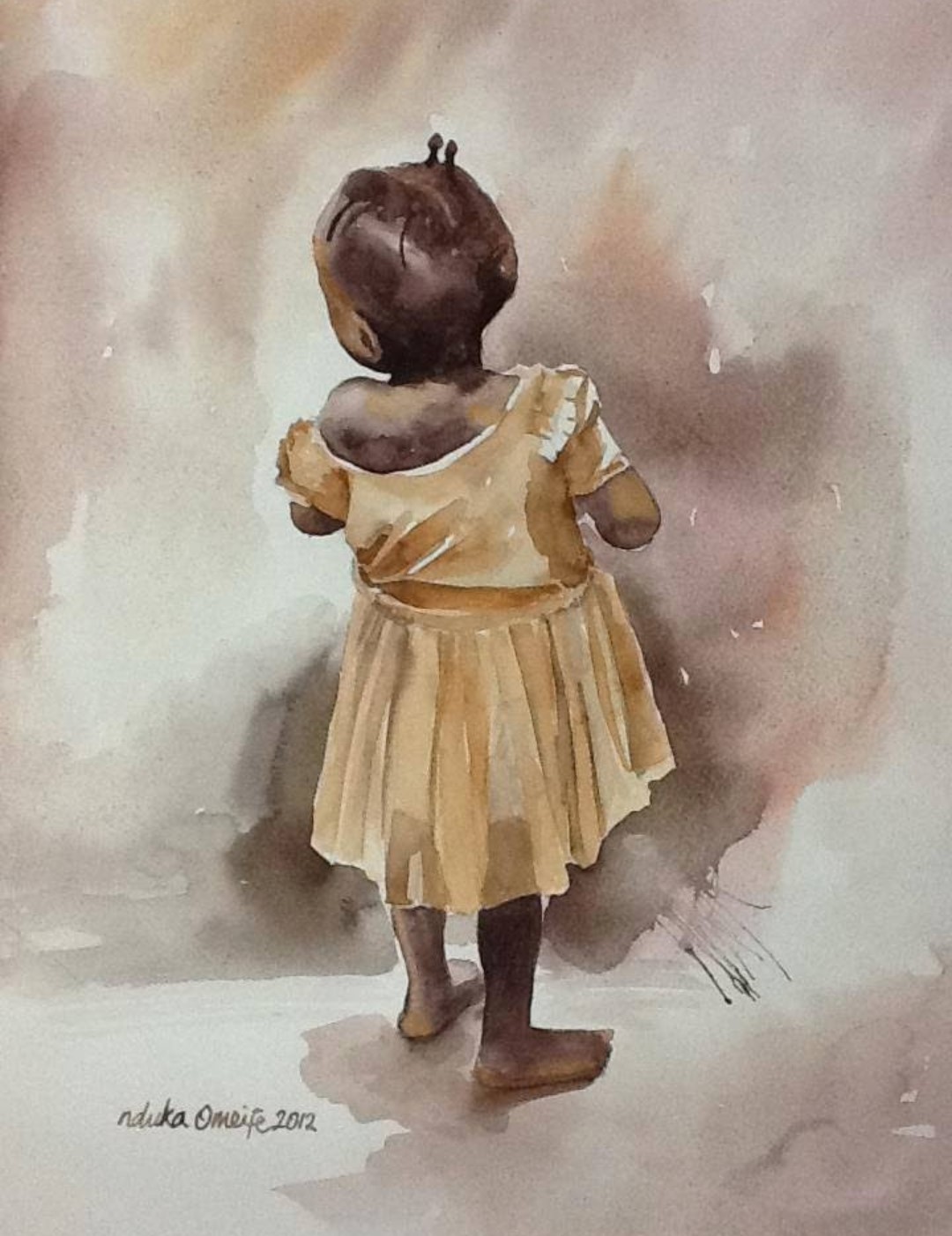 A child in yellow, artwork by Nduka Omeife