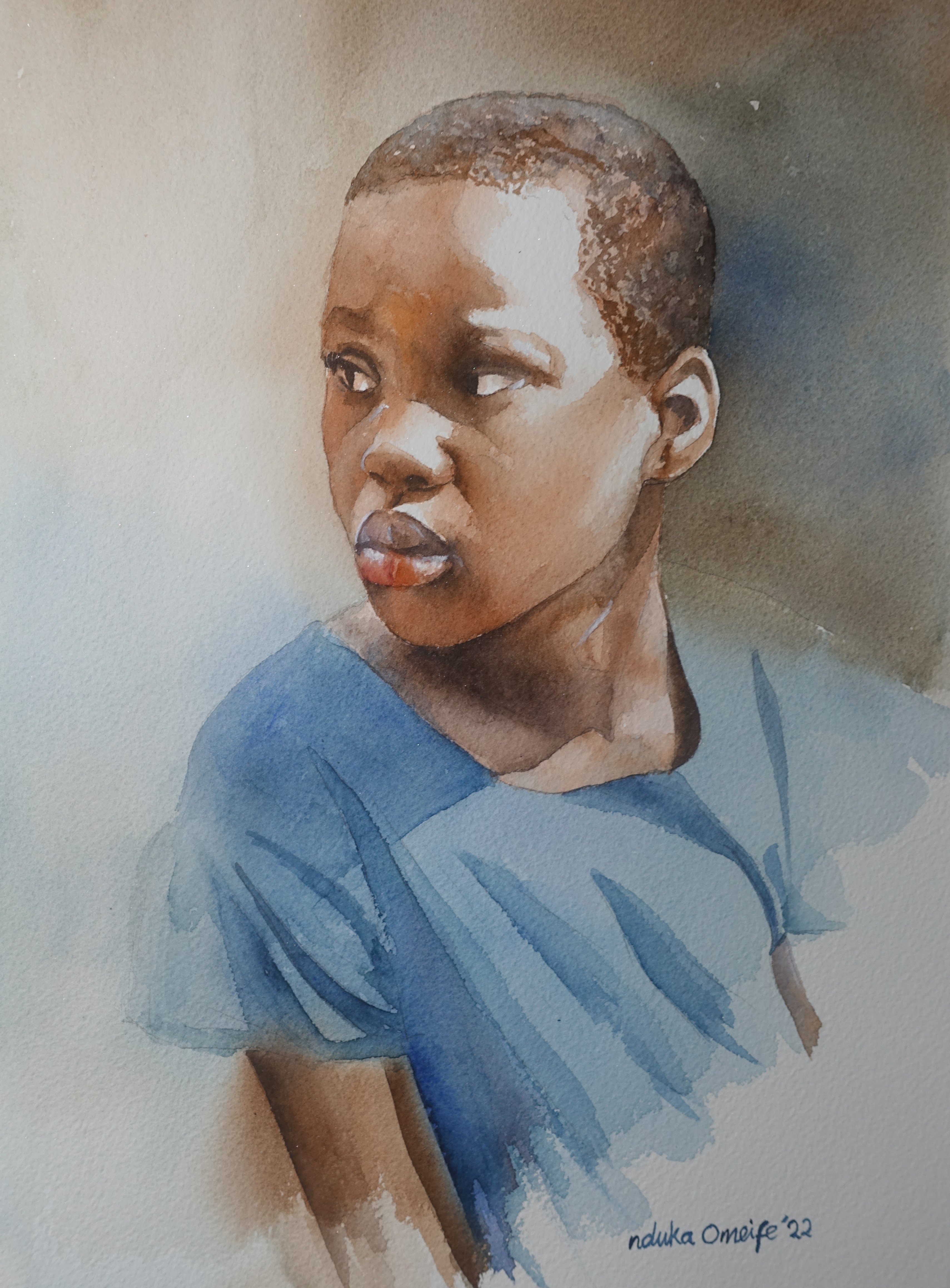 Child portrait, artwork by Nduka Omeife
