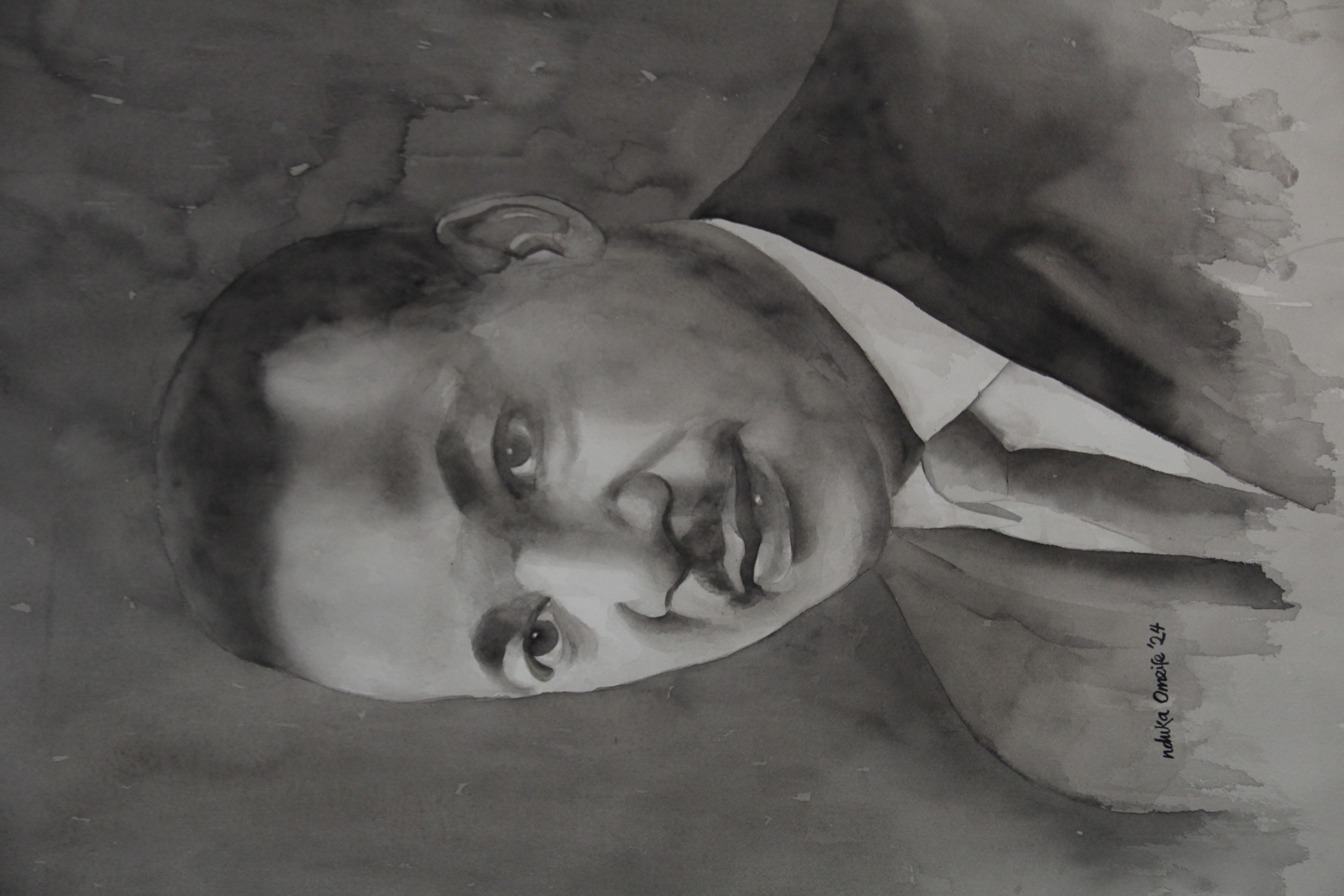 Portrait drawing of Martin Luther King Jr. by Nduka Omeife